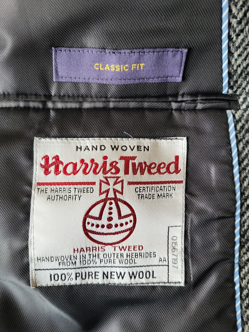Men's Herringbone Harris Tweed Two-Button Blazer - 40 Regular - Picture 4 of 11